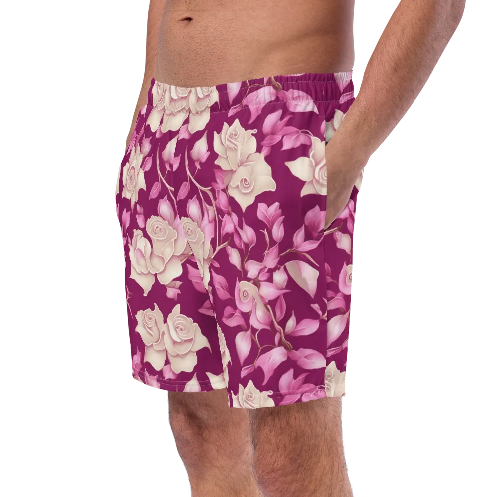 Velvet Rose Rhapsody on Swim Trunks — Left Front