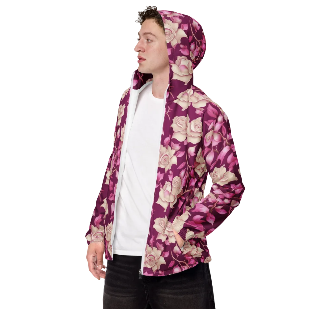 Velvet Rose Rhapsody on Men's Windbreaker — Left Front