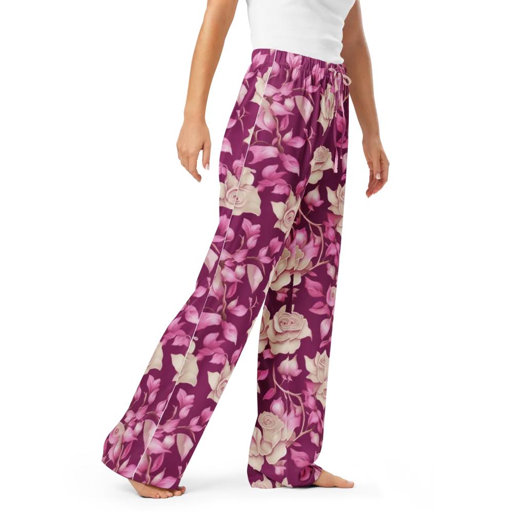 Velvet Rose Rhapsody on Women's Pajama Pants — Right Front
