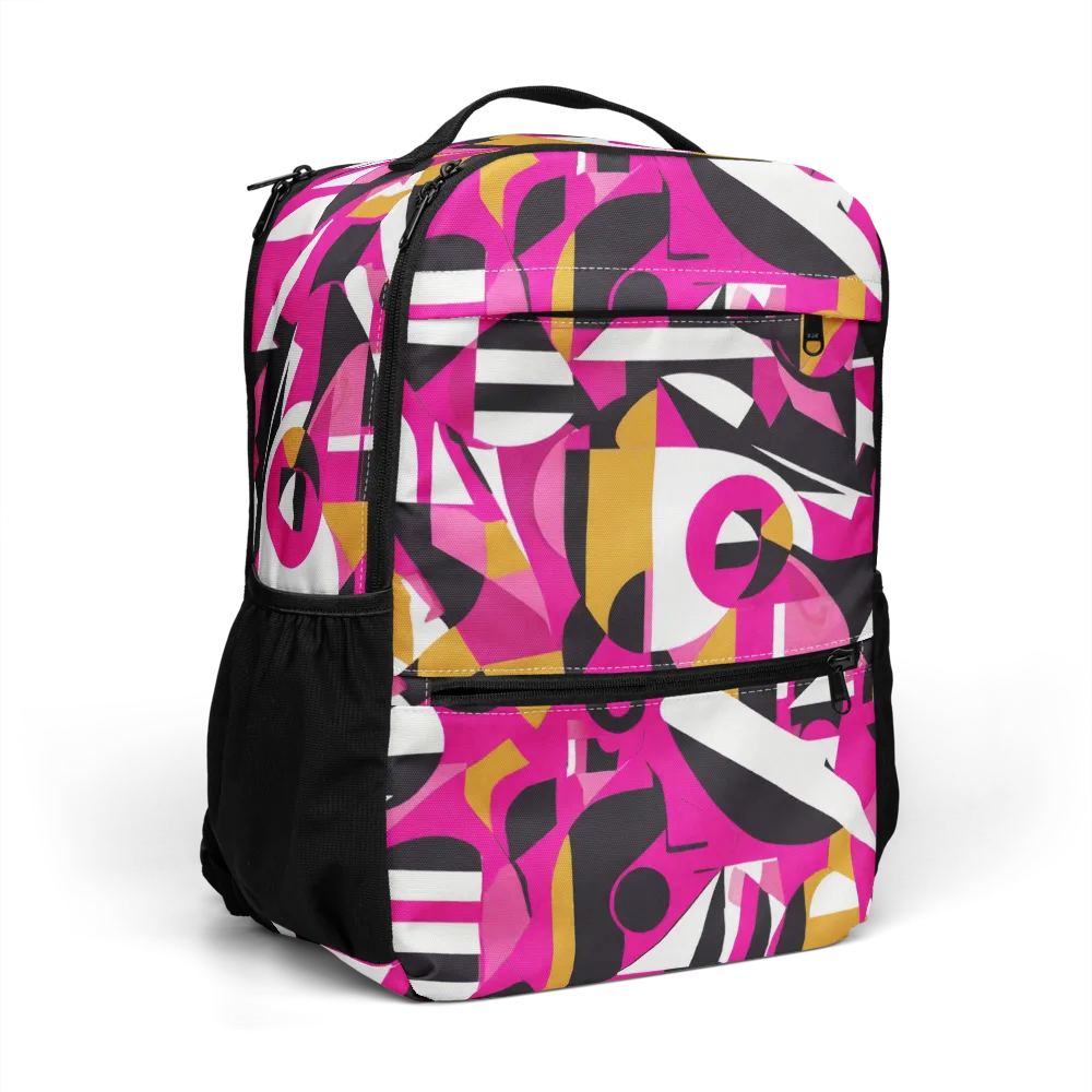 Pink Geometry on Utility Backpack — Right Front
