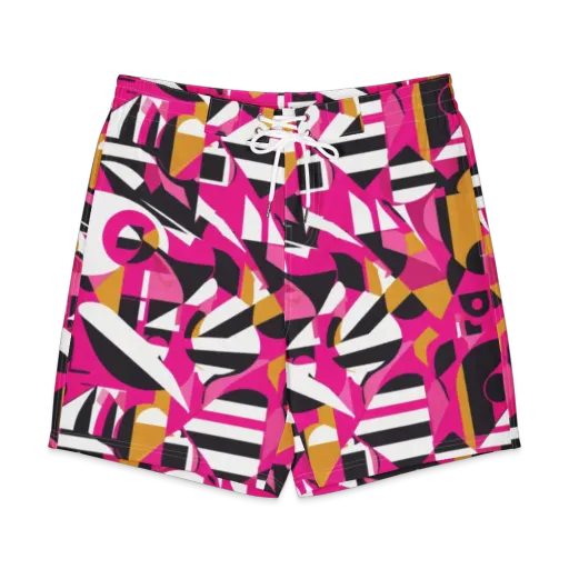 Pink Geometry on a Men's Board Shorts