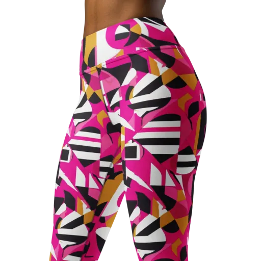 Pink Geometry on a Yoga Leggings