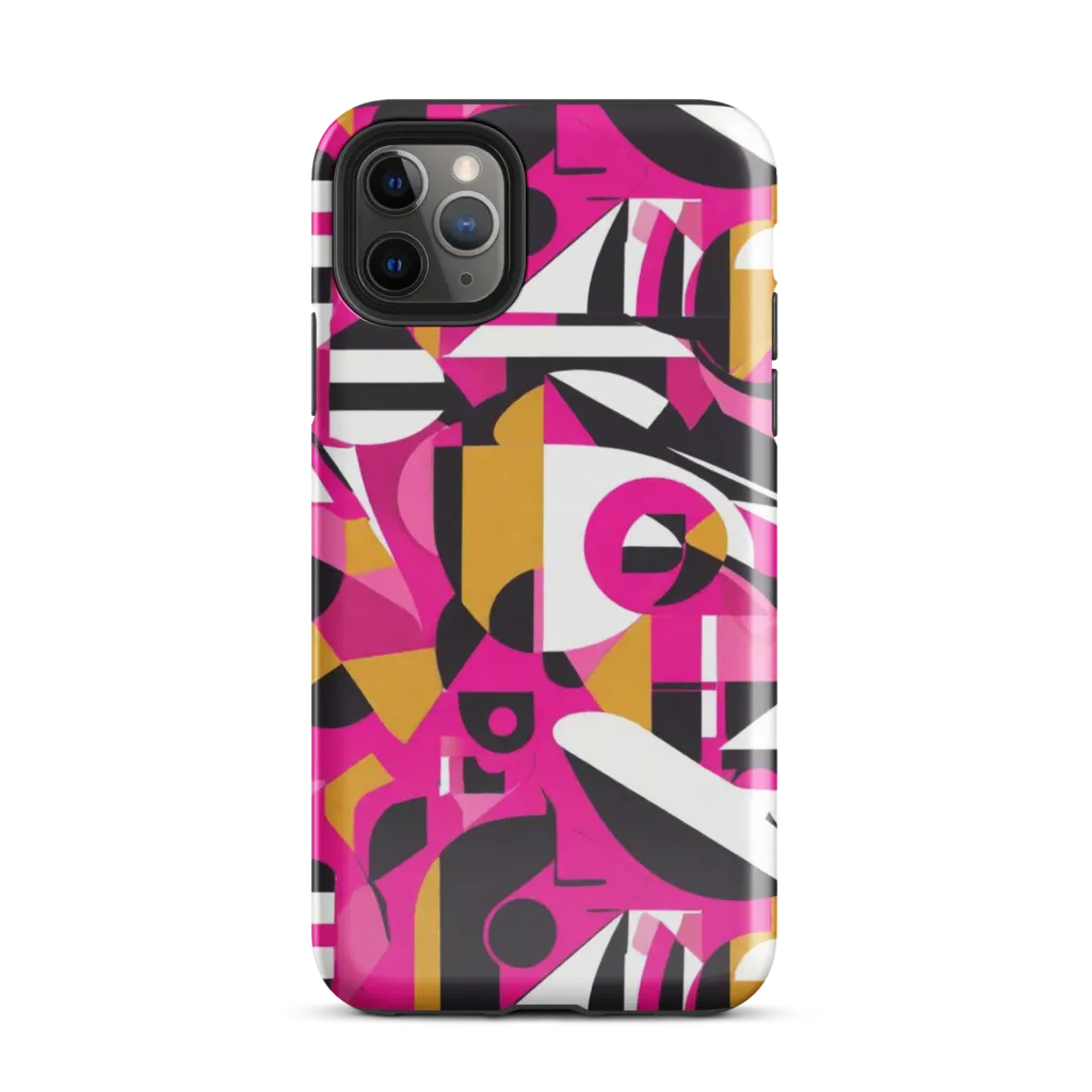 Pink Geometry on Tough Case for iPhone® — Front