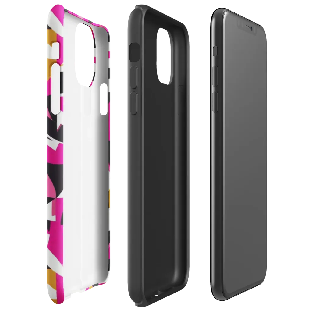 Pink Geometry on Tough Case for iPhone® — Right