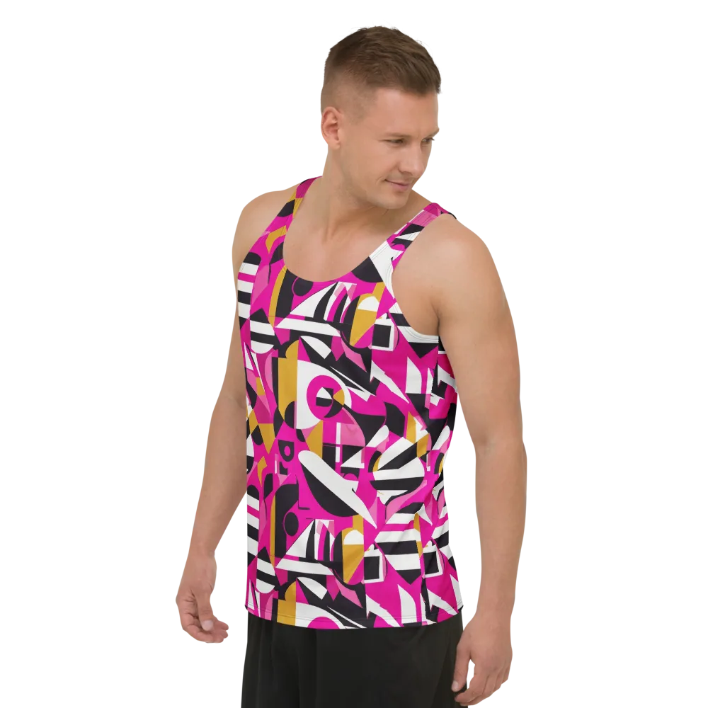Pink Geometry on Men's Tank Top — Left Front