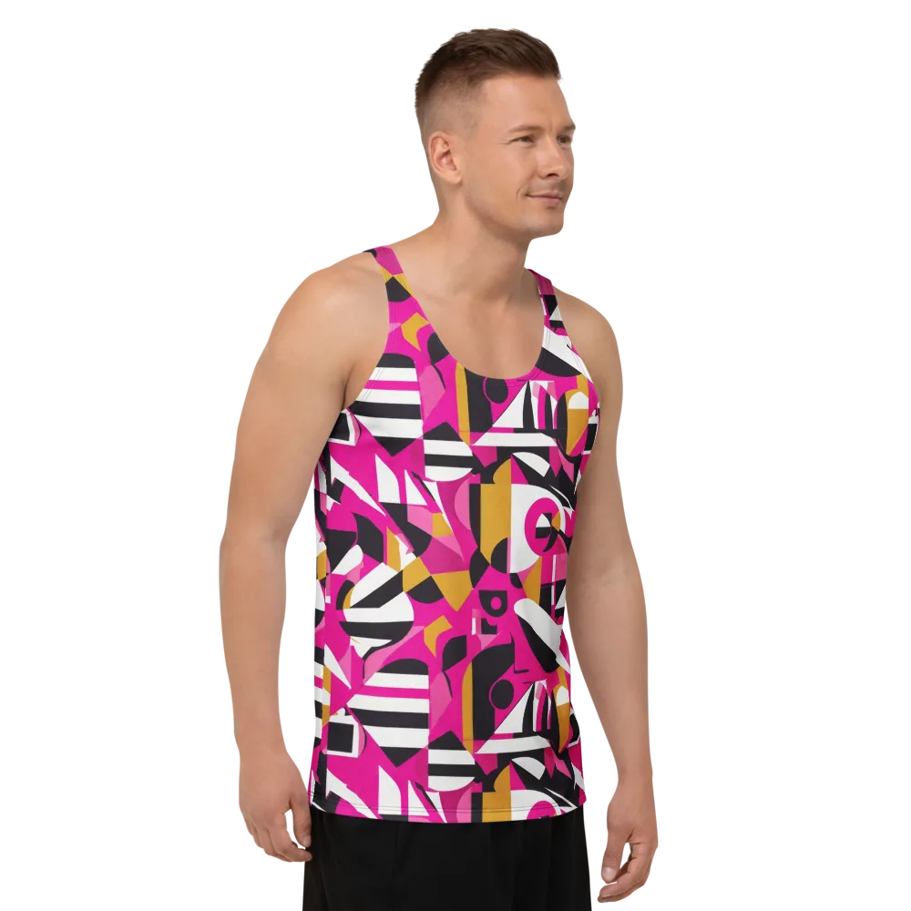 Pink Geometry on Men's Tank Top — Right Front