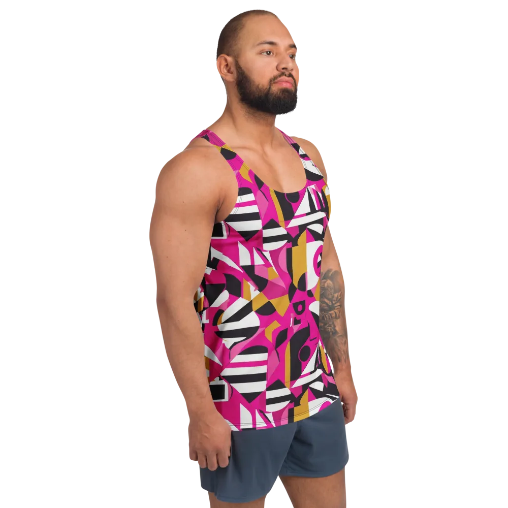 Pink Geometry on Men's Tank Top — Right Front