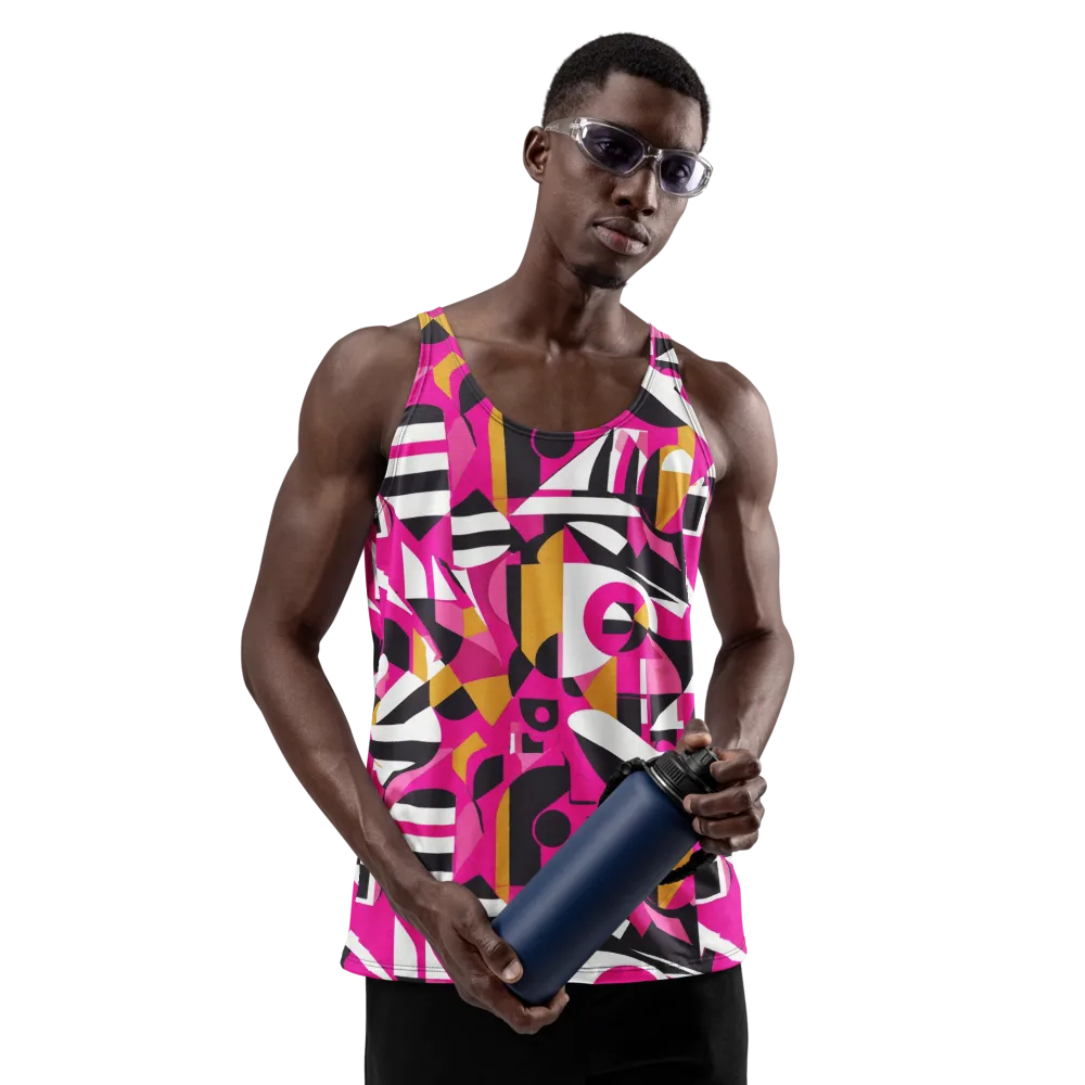 Pink Geometry on Men's Tank Top — Front