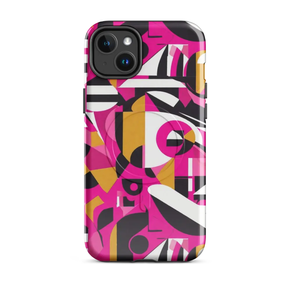 Pink Geometry on MagSafe Tough Case for iPhone® — Front