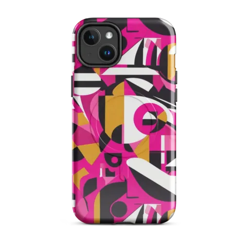 Pink Geometry on a MagSafe Tough Case for iPhone®