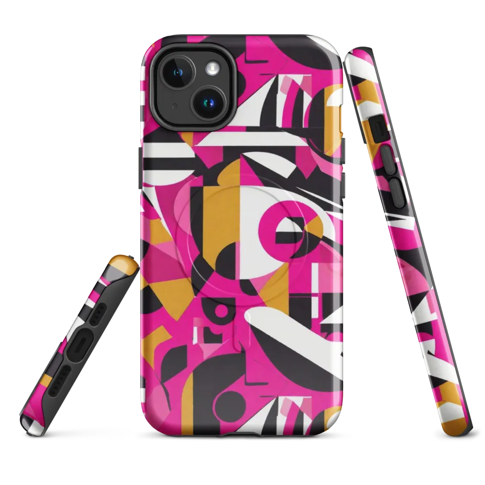 Pink Geometry on MagSafe Tough Case for iPhone® — Front