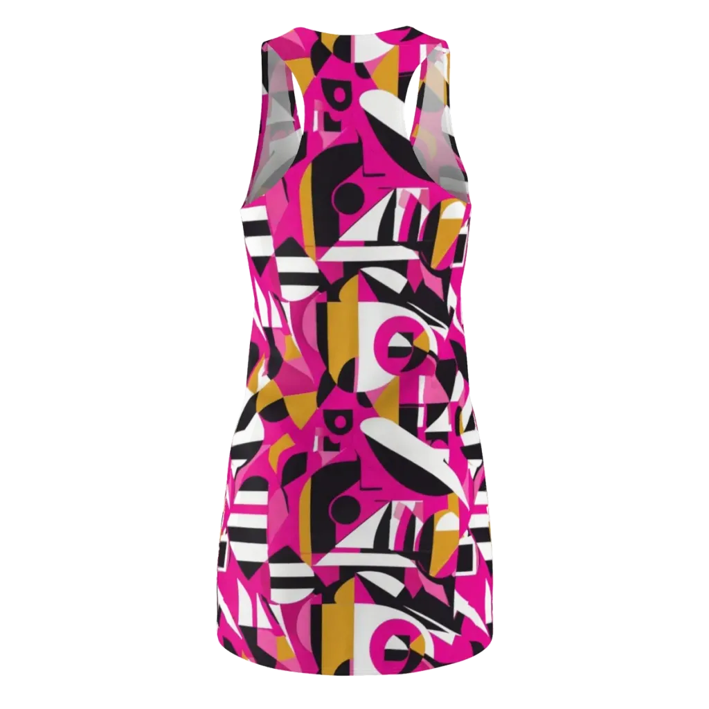 Pink Geometry on Racerback Dress — Back