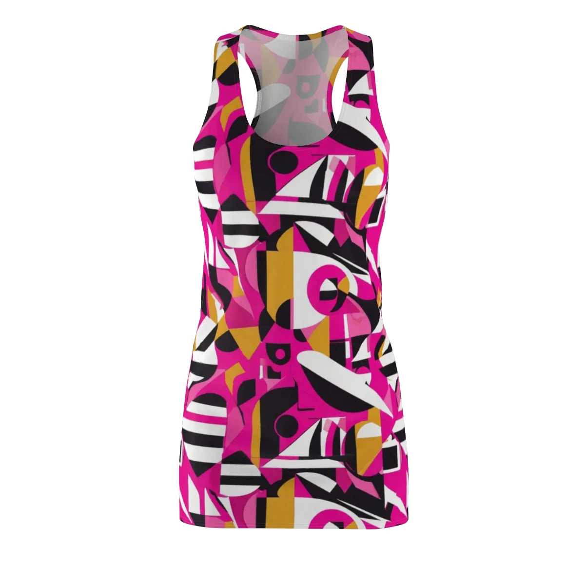 Pink Geometry on Racerback Dress — Front