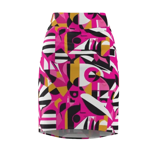 Pink Geometry on a Pencil Skirt