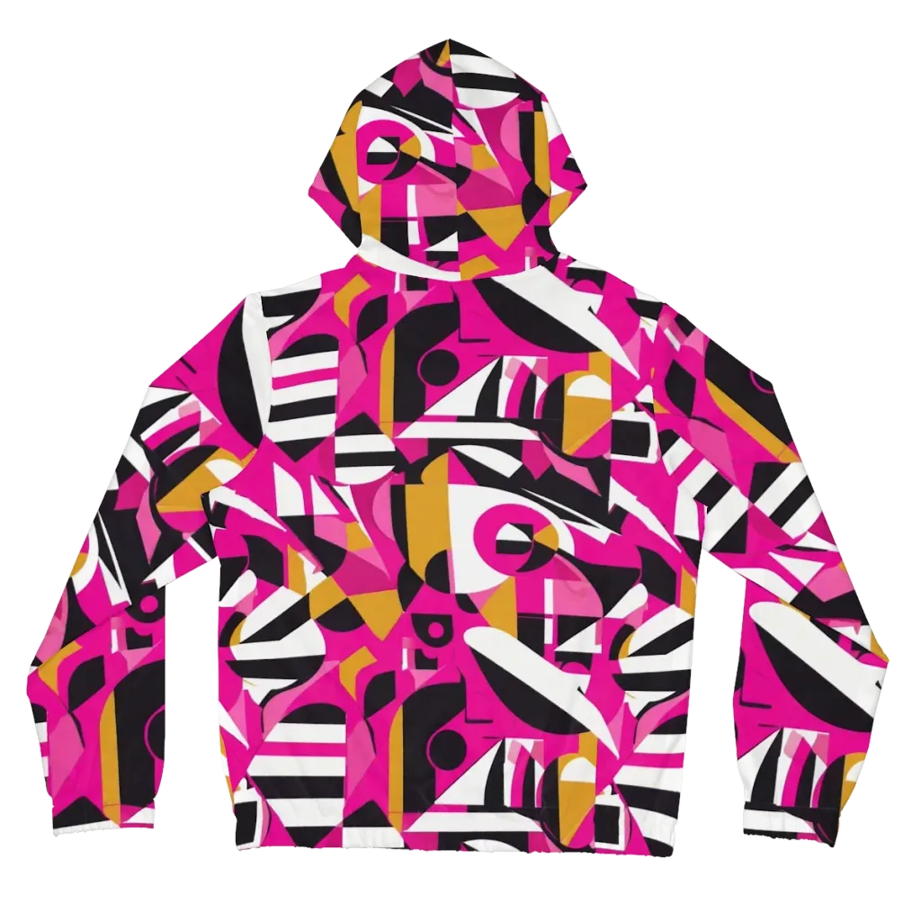 Pink Geometry on Women's Full-Zip Hoodie — Back