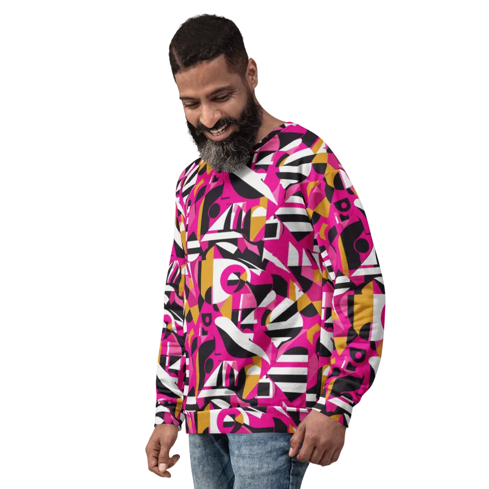Pink Geometry on Sweatshirt — Left Front