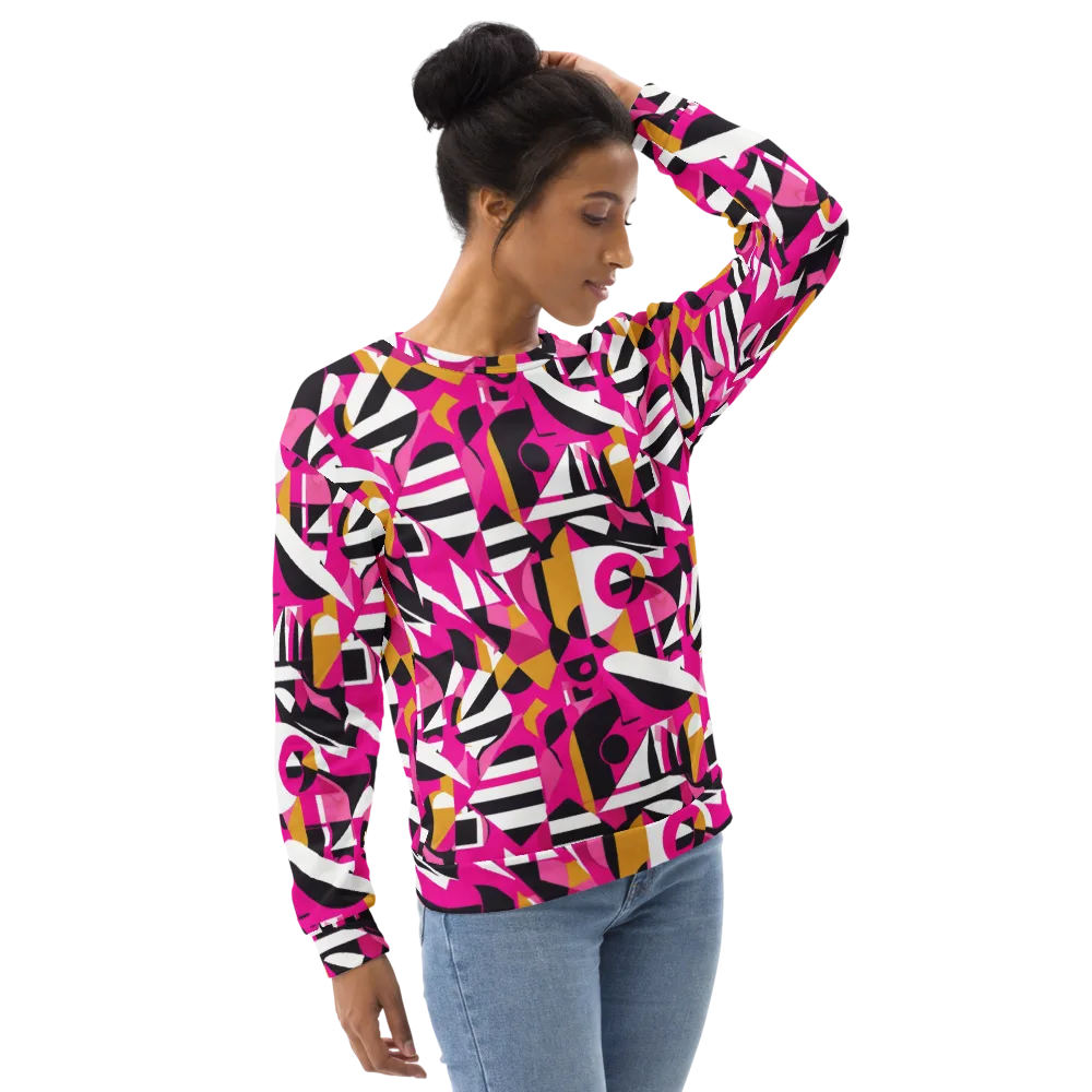 Pink Geometry on Sweatshirt — Right Front