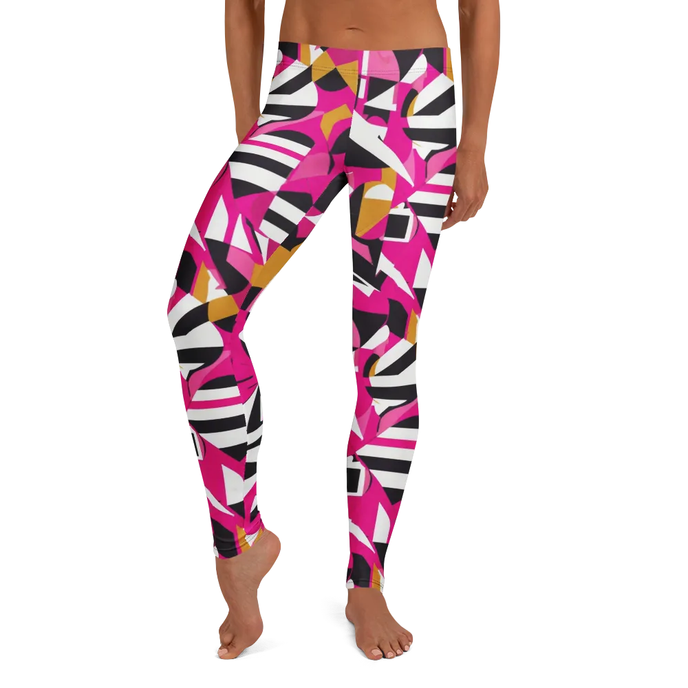 Pink Geometry on Leggings — Front