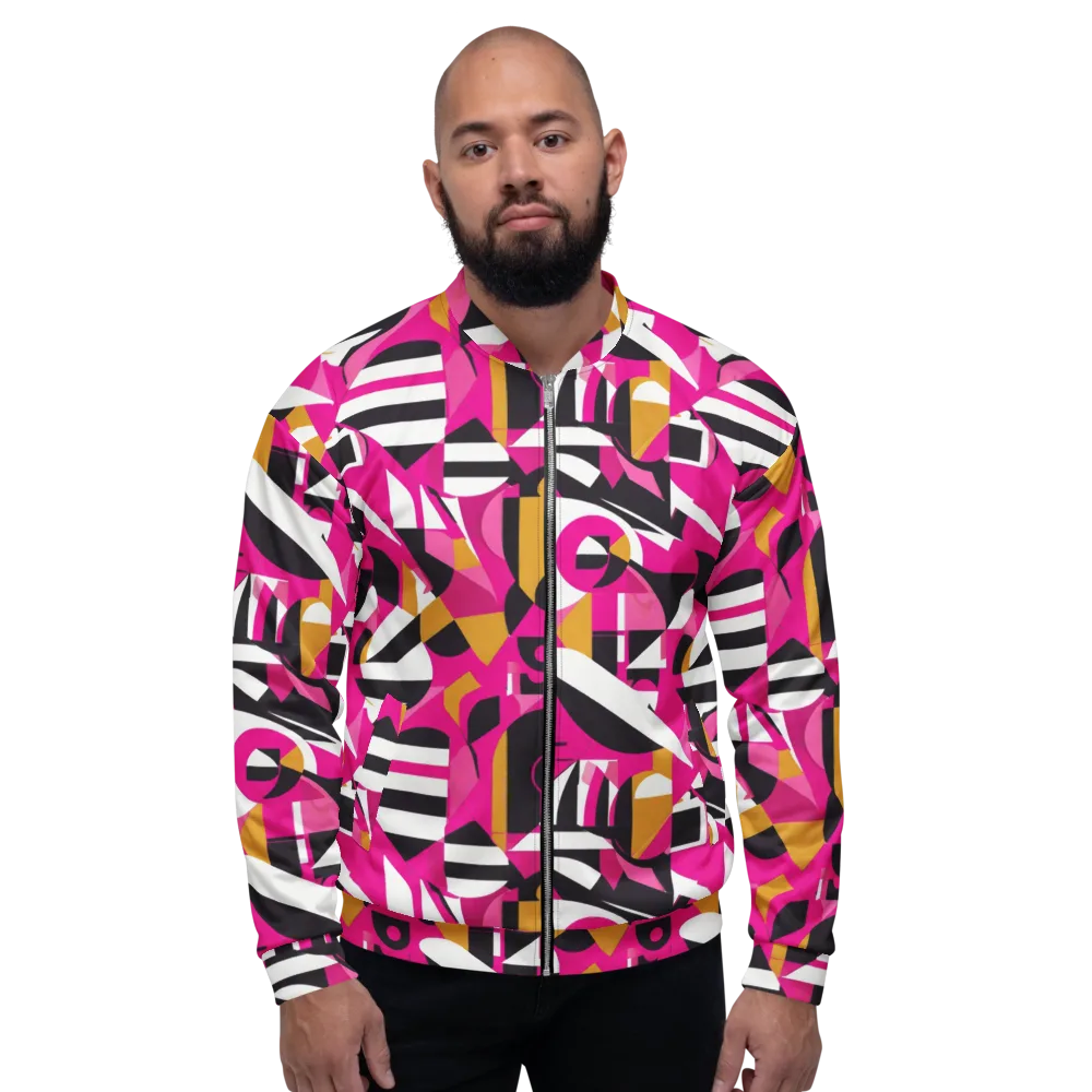 Pink Geometry on Bomber Jacket — Front