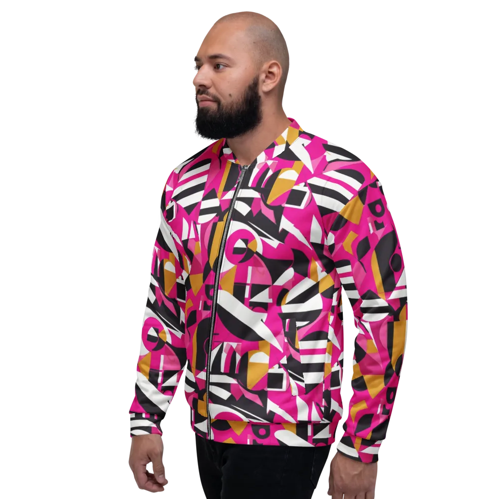 Pink Geometry on Bomber Jacket — Left