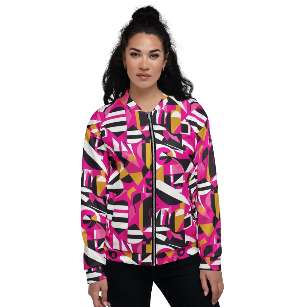 Pink Geometry on Bomber Jacket — Front