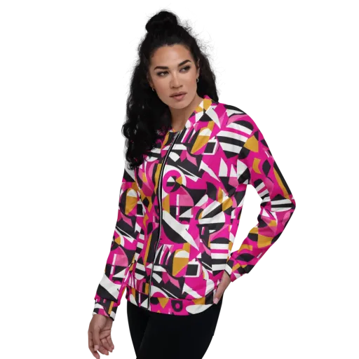Pink Geometry on a Bomber Jacket