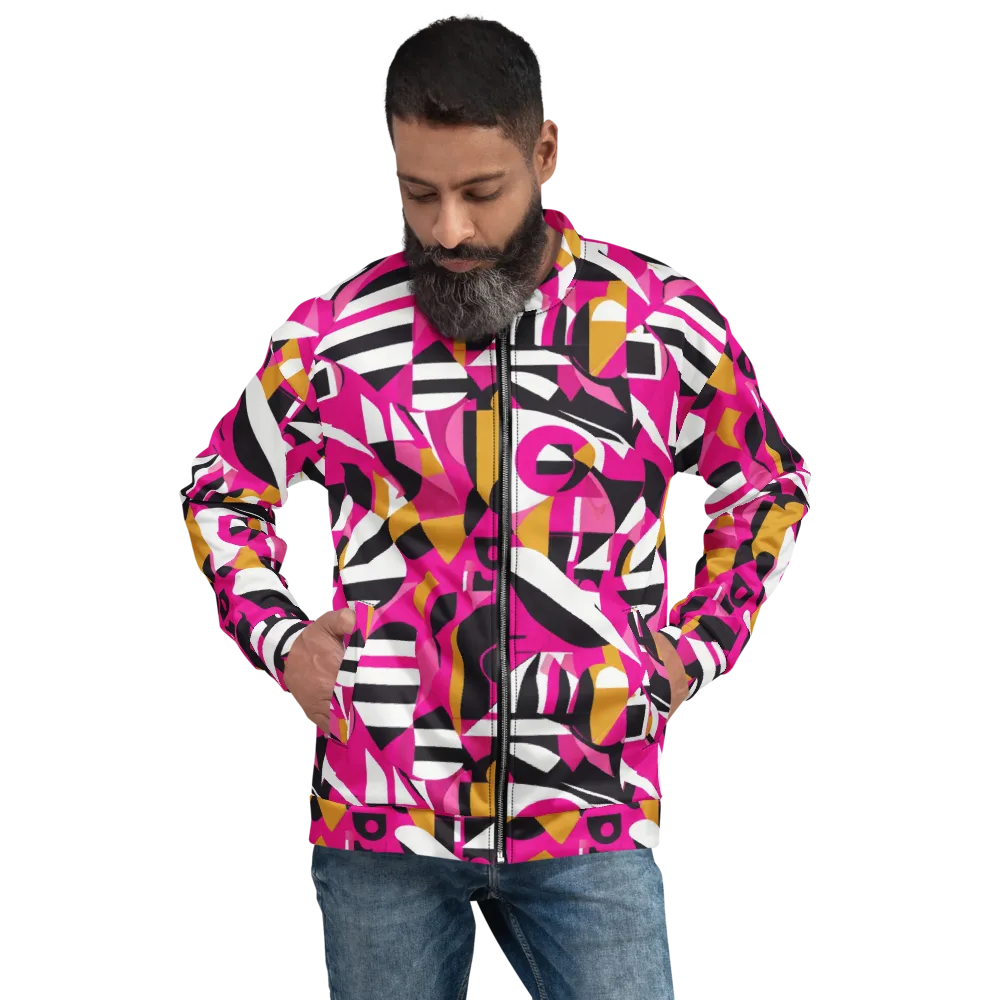 Pink Geometry on Bomber Jacket — Front