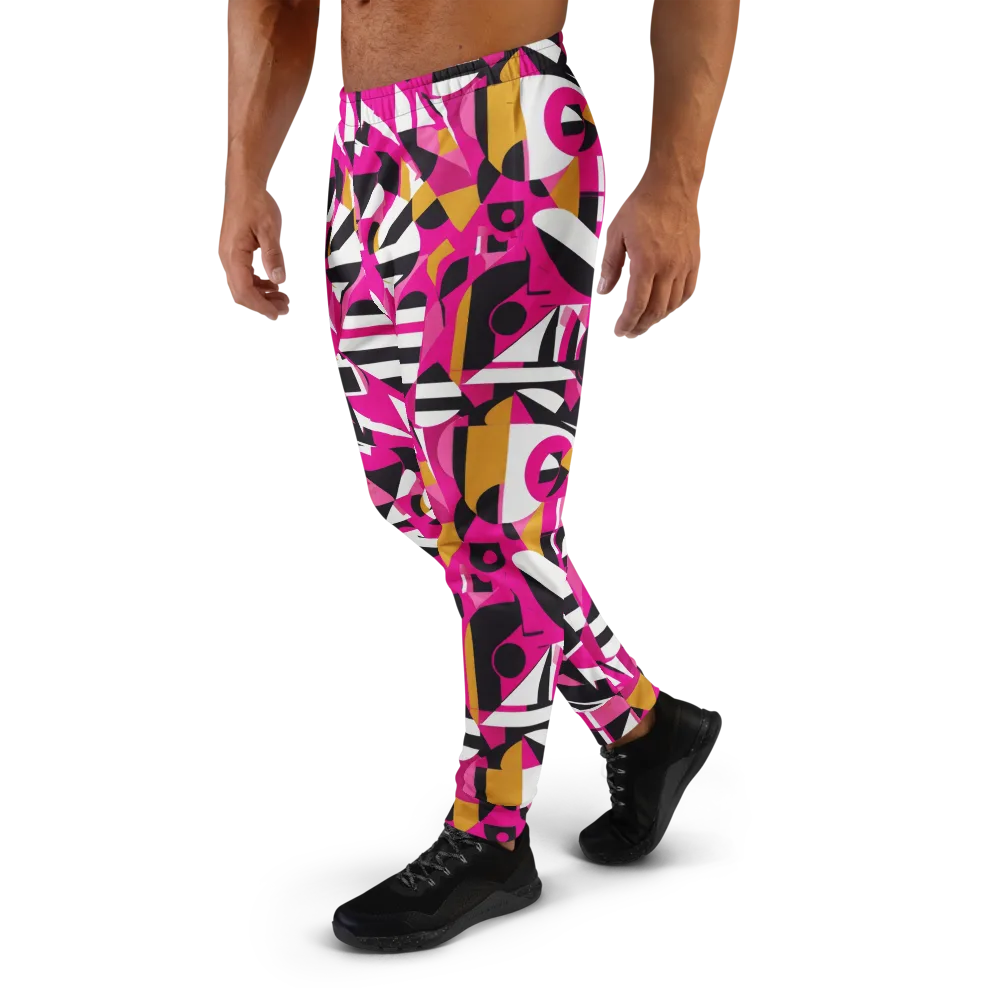 Pink Geometry on Men's Joggers — Left