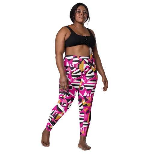Pink Geometry on a Leggings with Pockets