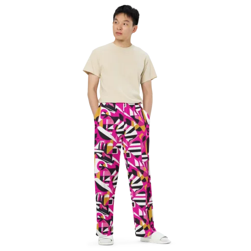Pink Geometry on a Wide-Leg Pants