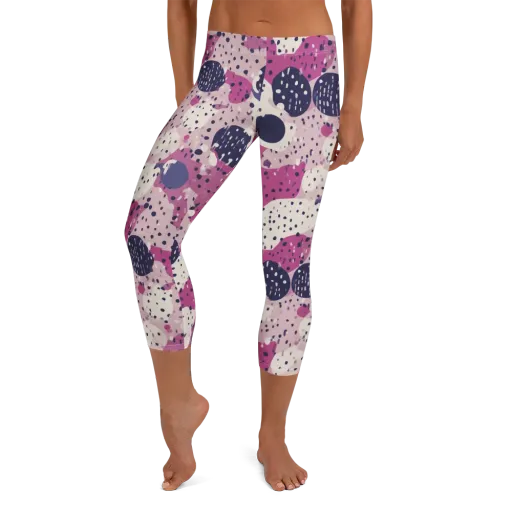Neon Pebble Waltz on a Capri Leggings
