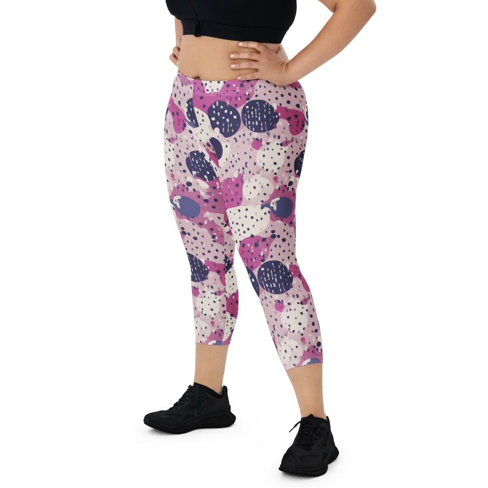 Neon Pebble Waltz on Capri Leggings — Front