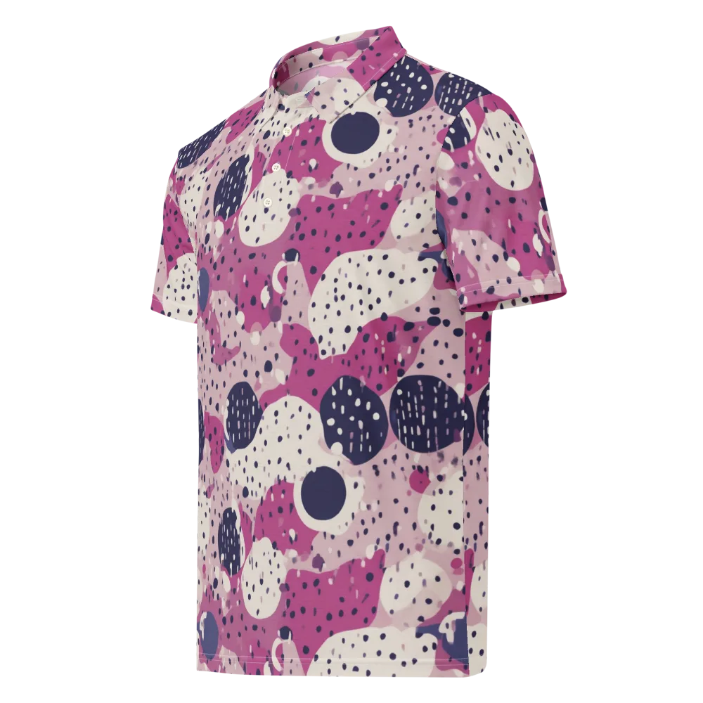 Neon Pebble Waltz on Men's Slim Fit Polo Shirt — Left Front