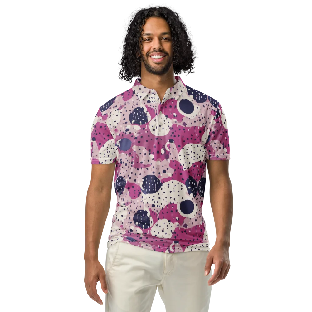 Neon Pebble Waltz on Men's Slim Fit Polo Shirt — Front