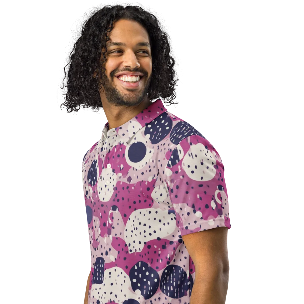 Neon Pebble Waltz on Men's Slim Fit Polo Shirt — Left Front