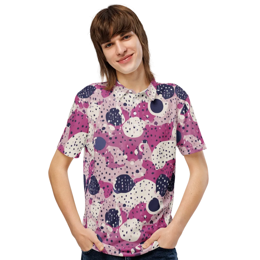 Neon Pebble Waltz on Men's Slim Fit Polo Shirt — Front