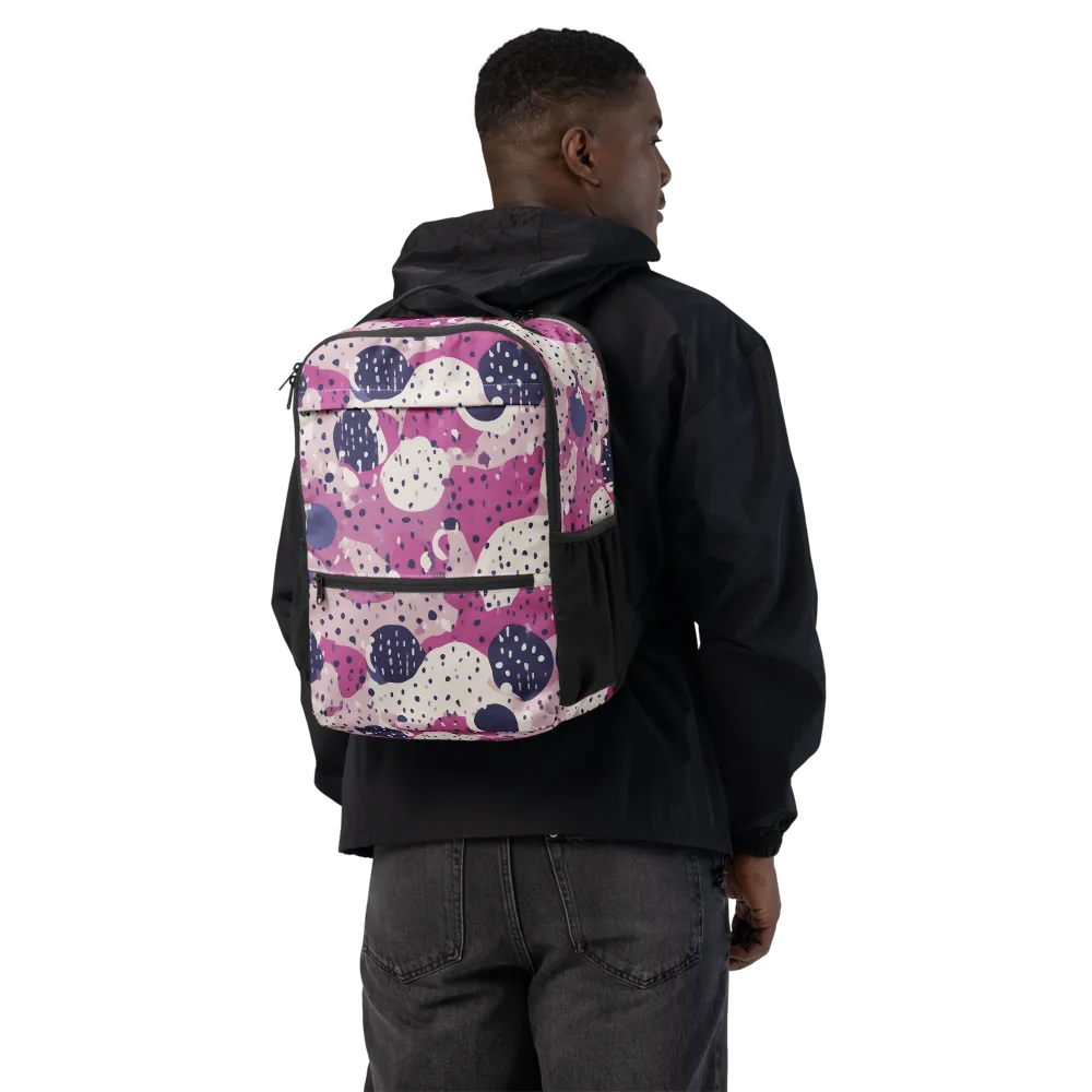 Neon Pebble Waltz on Utility Backpack — Back