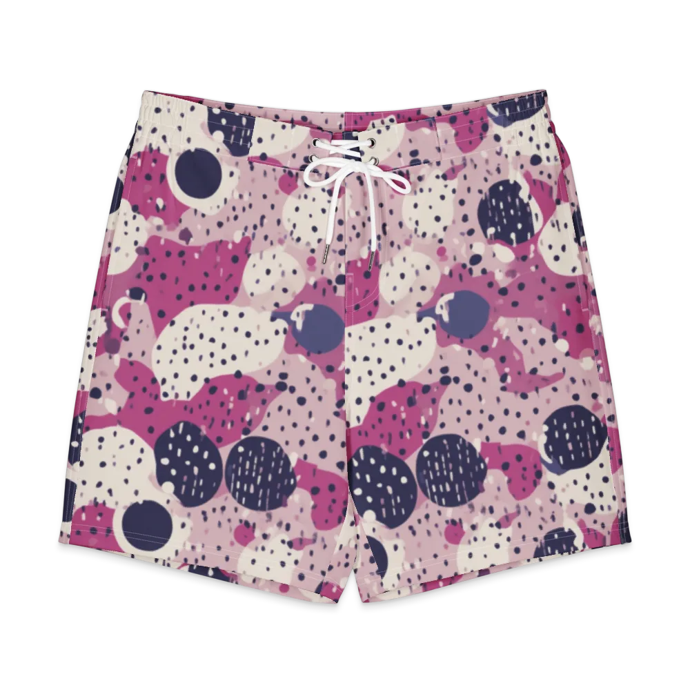 Neon Pebble Waltz on Men's Board Shorts — Front
