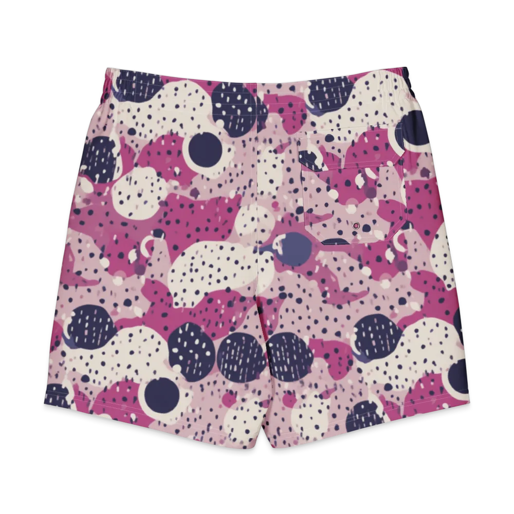 Neon Pebble Waltz on Men's Board Shorts — Back