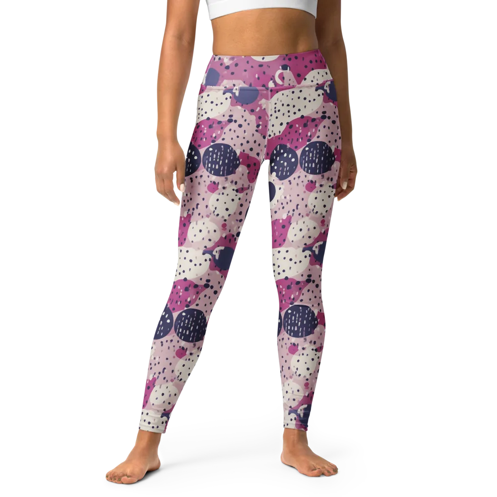 Neon Pebble Waltz on Yoga Leggings — Front