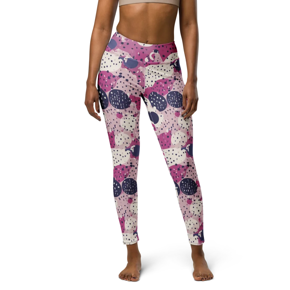 Neon Pebble Waltz on Yoga Leggings — Front