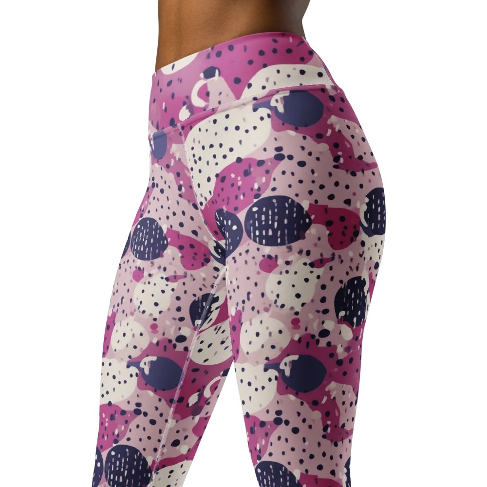 Neon Pebble Waltz on Yoga Leggings — Left Front
