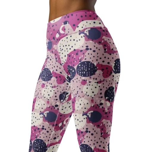 Neon Pebble Waltz on Yoga Leggings
