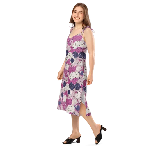 Neon Pebble Waltz on a Slip Dress