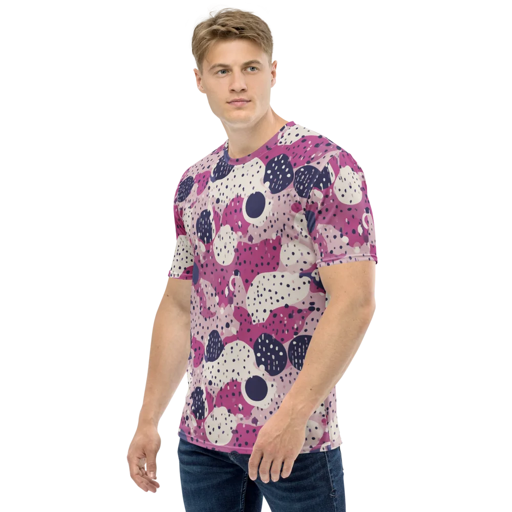 Neon Pebble Waltz on Men's Crew Neck T-Shirt — Left