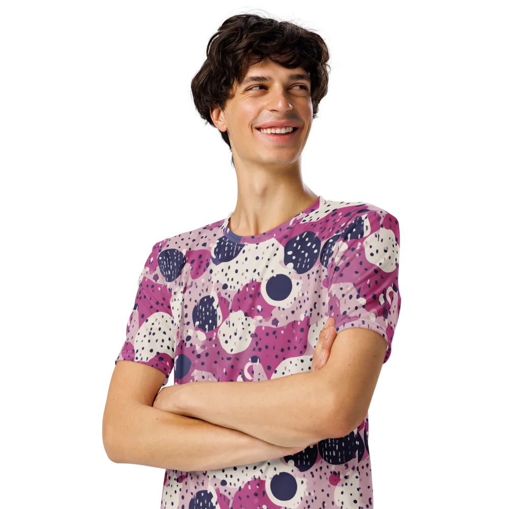 Neon Pebble Waltz on Men's Crew Neck T-Shirt — Left Front