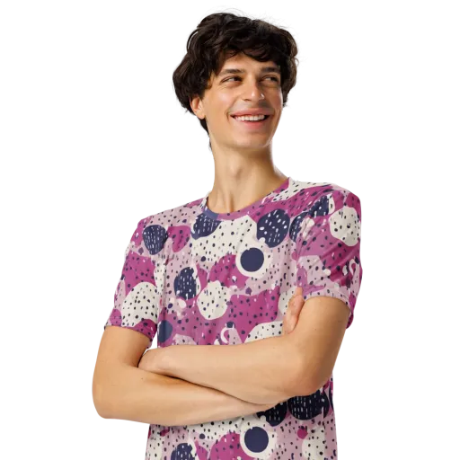 Neon Pebble Waltz on a Men's Crew Neck T-Shirt