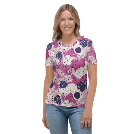 Neon Pebble Waltz on a Women's Crew Neck T-Shirt