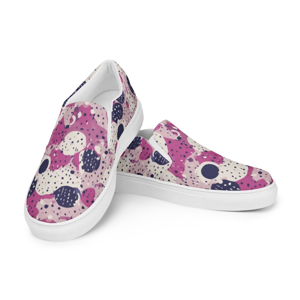 Neon Pebble Waltz on Men's Slip-On Canvas Shoes — Left Front