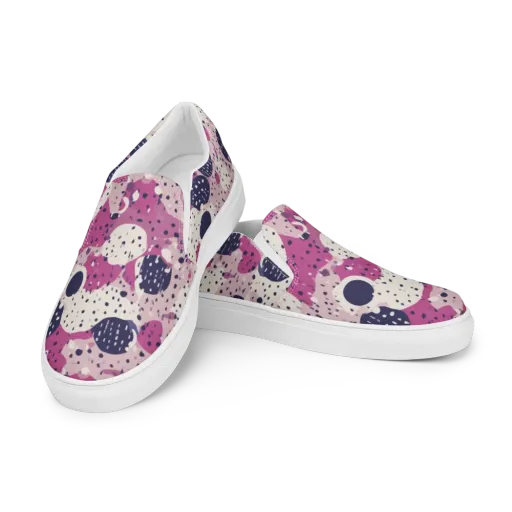Neon Pebble Waltz on a Men's Slip-On Canvas Shoes
